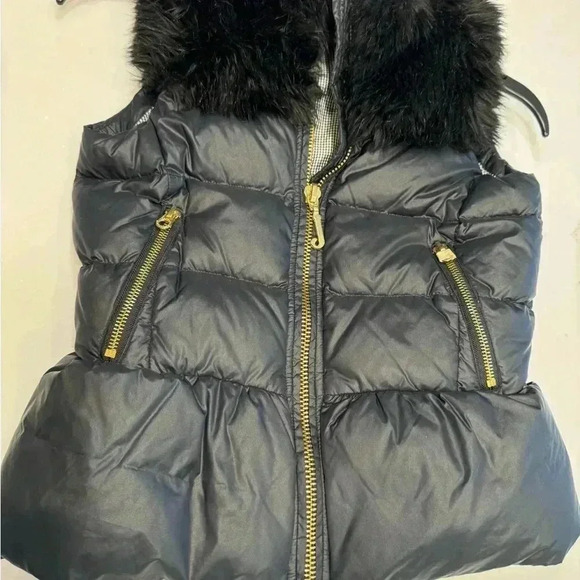 Juicy Couture Girls Puffer Vest , Size Medium, Black , Faux Fur Collar - Picture 4 of 9